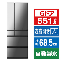 パナソニック 【フレンチドア】551L 6ドア冷蔵庫 オニキスミラー NR-F55WX2-X