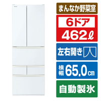 東芝 【フレンチドア】462L 6ドア冷蔵庫 グランホワイト GR-A460FH(EW)
