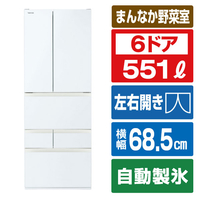 東芝 【フレンチドア】551L 6ドア冷凍冷蔵庫 VEGETA グランホワイト GR-Y550FKEW